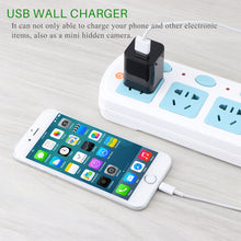 HD 1080P Hidden Camera USB Wall Charger Wireless Home Security Covert Camcorder Adapter Support Max 32GB TF Card (Not included SD card)