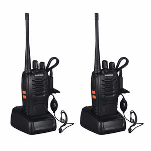 Baofeng BF-888S 2pcs VHF/UHF FM Transceiver 400-470MHz Rechargeable Walkie Talkie 5W 16Ch With Headset 2-way Radio