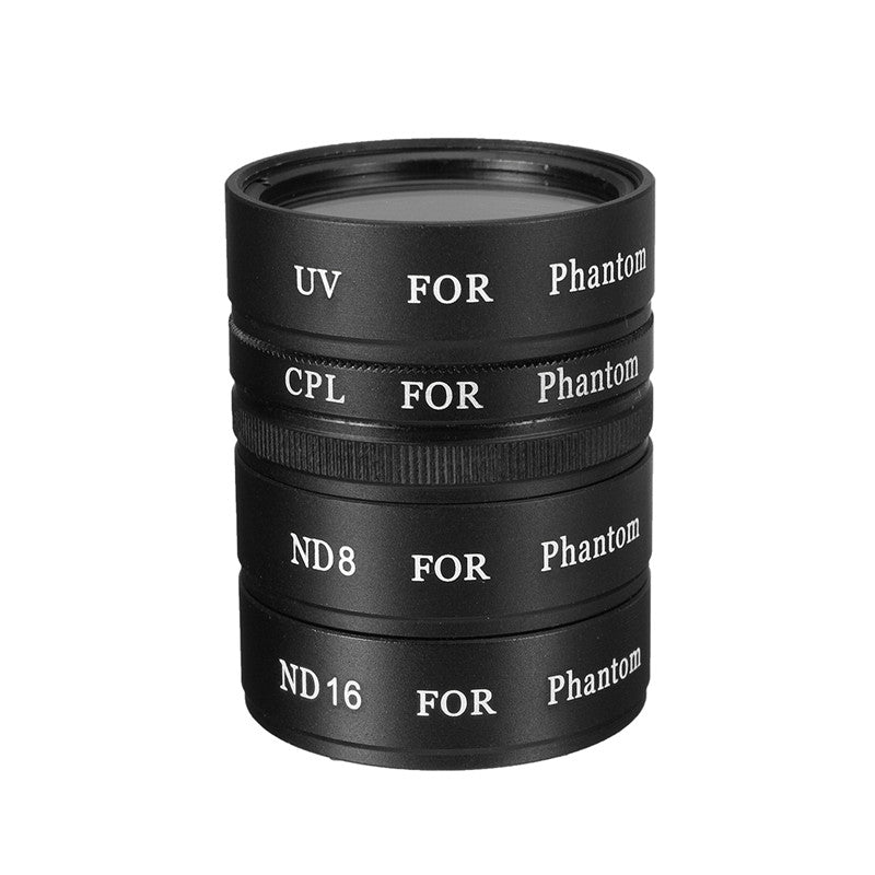 4pcs ND8 ND16 UV CPL Lens Filter For DJI Phantom 4 / 3 Professional Advanced Black 32mm Diameter 10mm Thickness