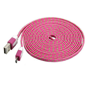 3M 2017 Fabric Braided Flat Micro USB Charger Data Cable For Tablet Cellphone USB Charge Cable For Samsung Cable