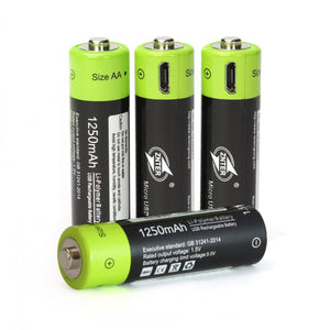 New technology! 4pcs ZNTER 1.5V AA 1250mAh li-polymer li-po rechargeable lithium li-ion battery pack