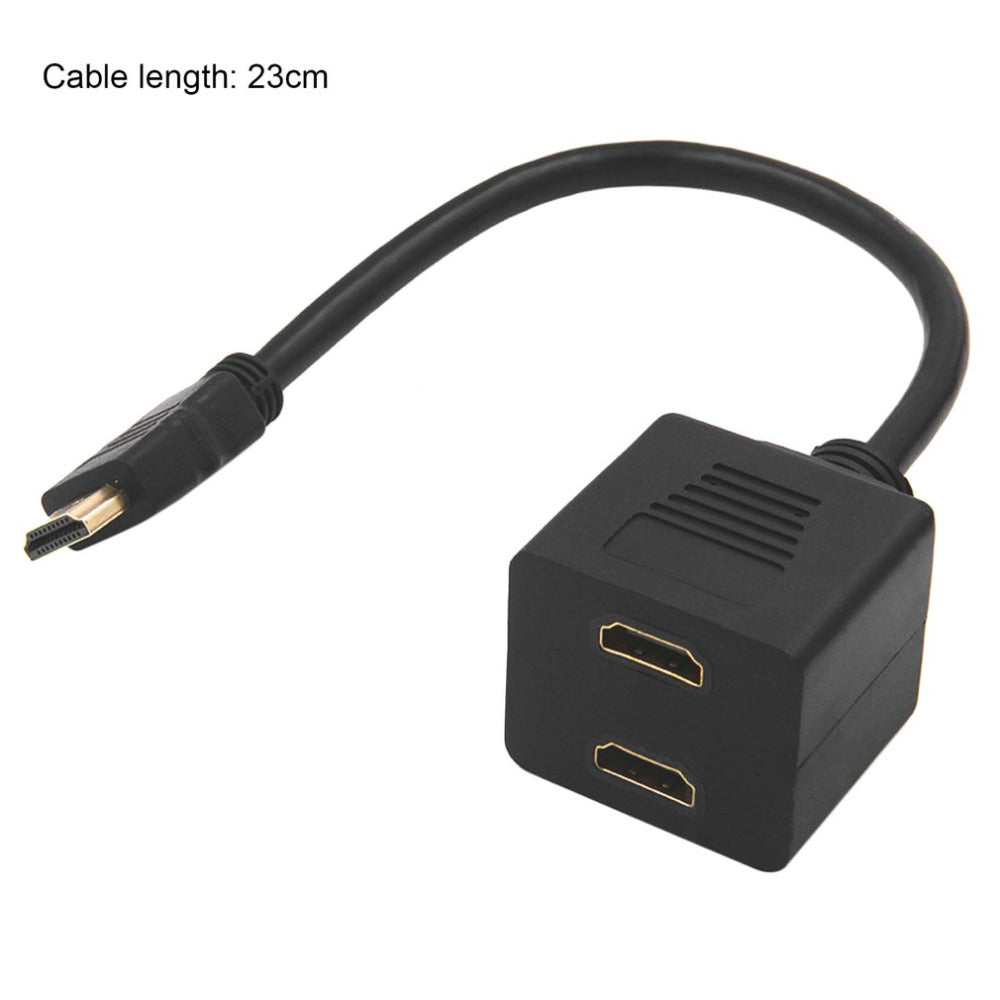 HDMI 1 Input 2 Output Male To Female Splitter Cable Adapter Converter HDMI Cable Display Port For HD DVD LCD TV Game Machines