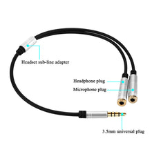 Y Shape 3.5mm Male to 2 Female Cable Connector Adapter Splitter with Separate Microphone Audio Headphone Jack for Phone Computer PC Tablet