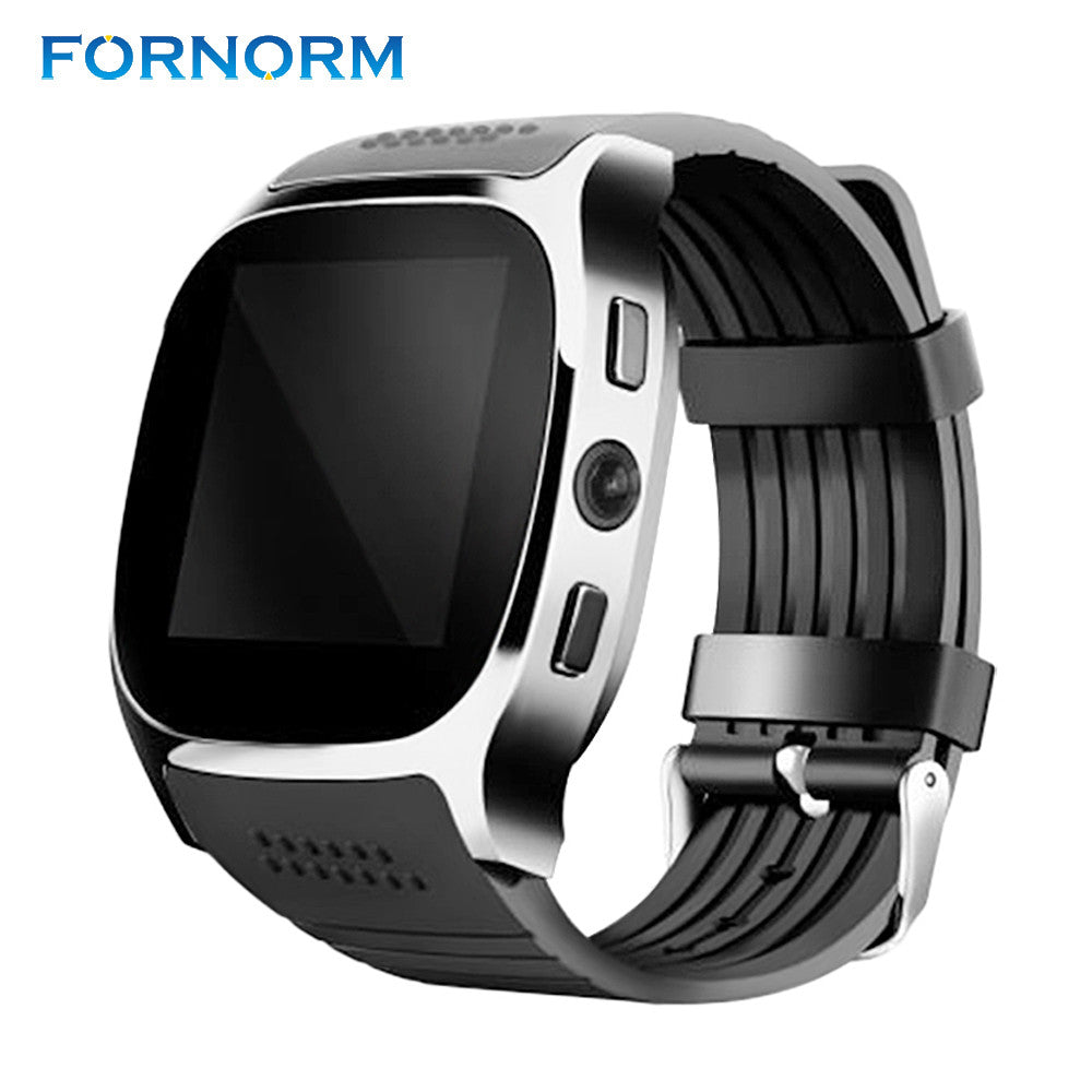 FORNORM T8 Bluetooth Smartwatch phone Wrist Watch Heart Rate Monitor Support TF SIM Card for Android OS