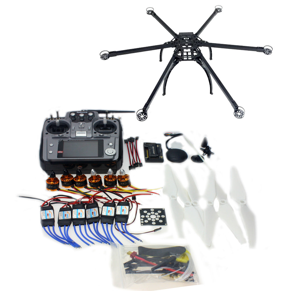 Hexacopter GPS Drone Kit with RadioLink AT10 2.4GHz 10CH  TX&RX APM 2.8 Multicopter Flight Controller F10513-G