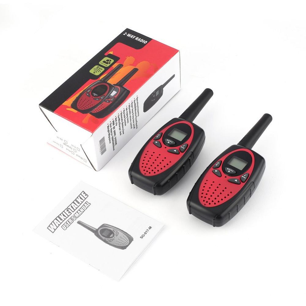 Portable 2 Pieces Walkie Talkie Two-way Radio Wireless Interphone with LCD Screen Display Adjustable Volume Control Belt Clip