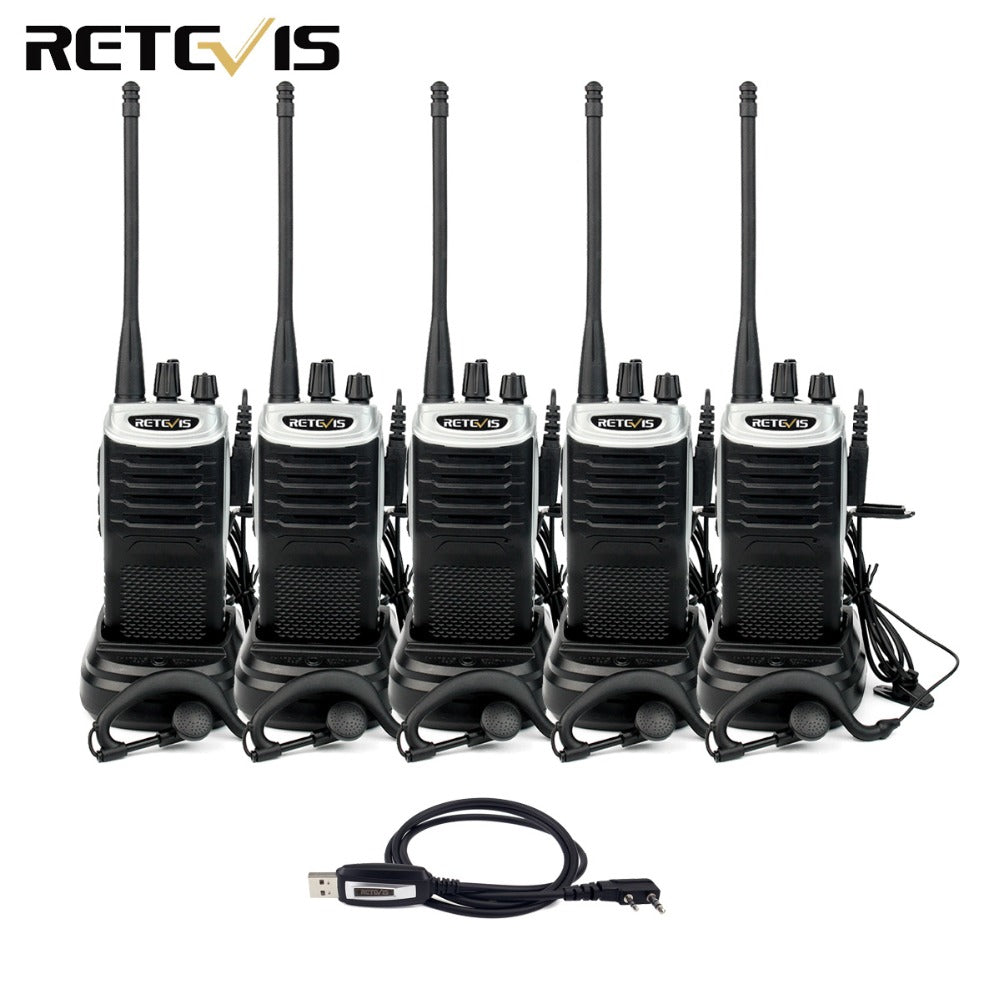 5pcs Walkie Talkie Retevis RT7 UHF 400-470MHz CTCSS/DCS FM Radio(88-105MHz) Two Way Radio Amateur Radio HF Transceiver A9111A